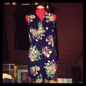 Sleeveless Flower Print Stretch Dress